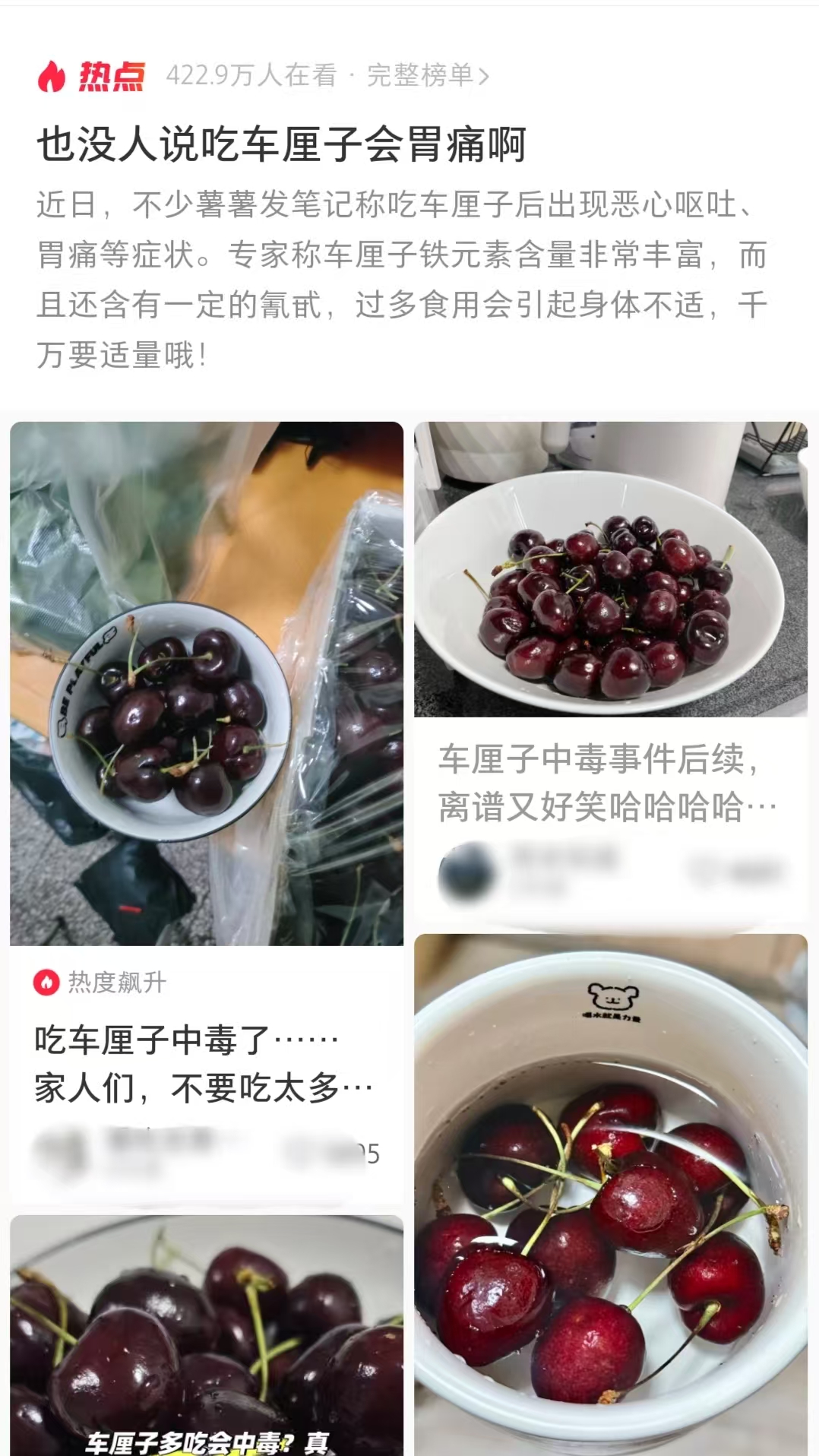 “车厘子吃多了胃痛”引热议专家：每顿8到10颗为宜(图1)